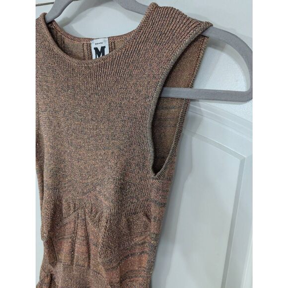 M Missoni Multicolor Lurex Knit Chevron Pattern Sleeveless Skater Dress‎ X-Small - Picture 2 of 6